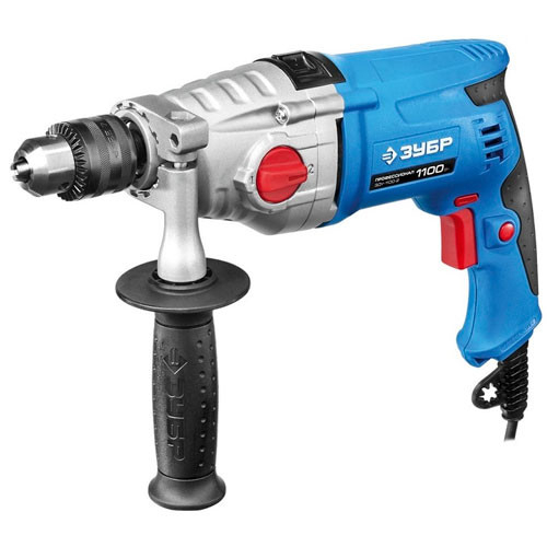 Дрель ударная Зубр Профессионал ЗДУ-1100-2 ЭРМКМ2 двухскоростная