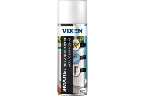 Эмаль для радиаторов отопления Vixen акриловая (водная) белоснежная (520мл) аэрозоль