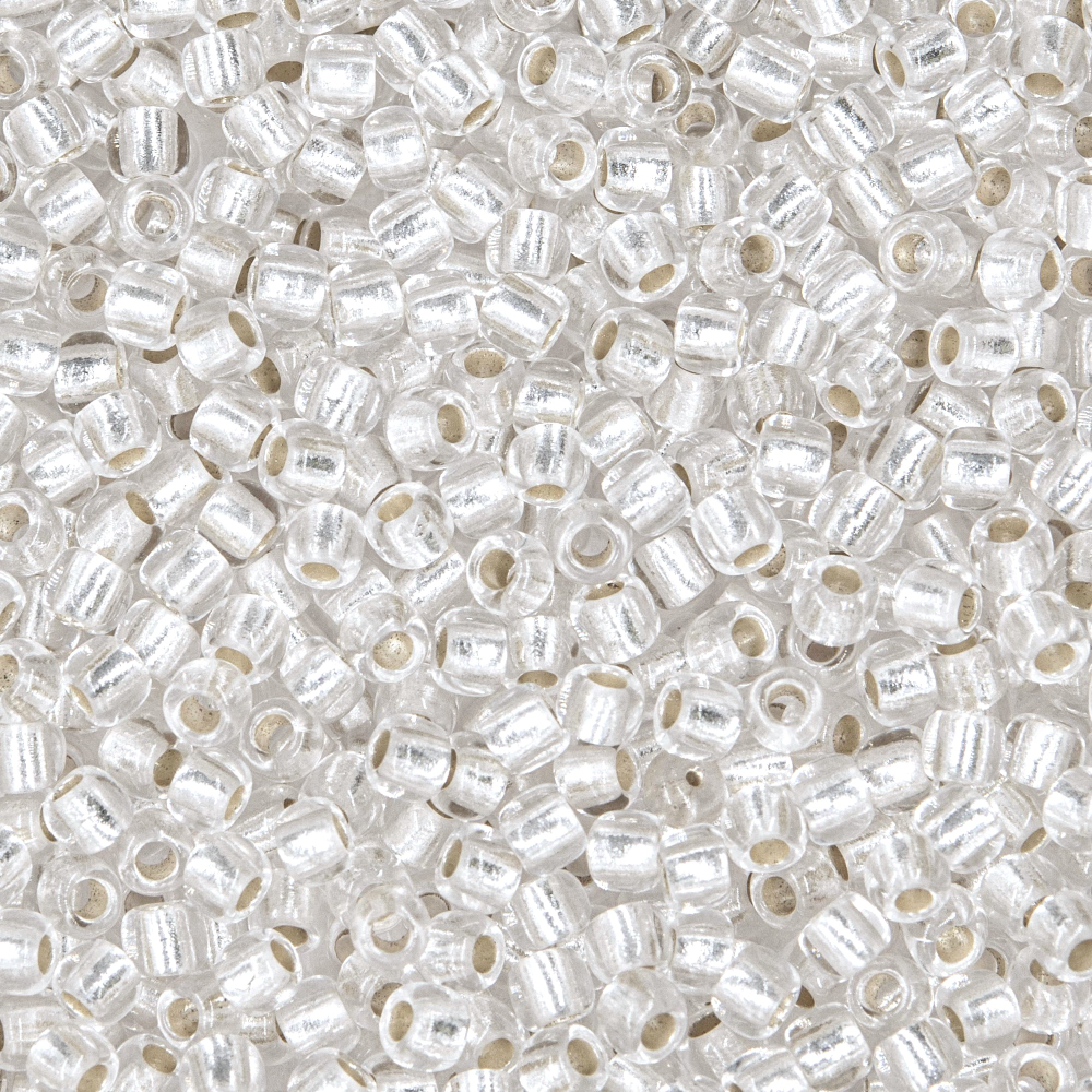 Японский бисер TOHO Round 11/0 (№21F), с внутренним серебрением, прозрачный матовый