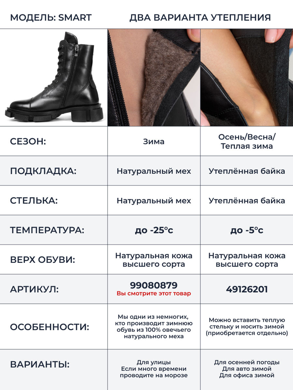 Ботинки Smart W720M