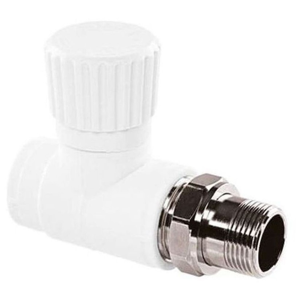 Вентиль TEBO бел. PP-R для радиаторов прямой 1v 25х3/4" (5/50), арт. 030060404