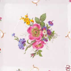 Блюдо квадратное Queen's Crown Мейсенский букет 32см