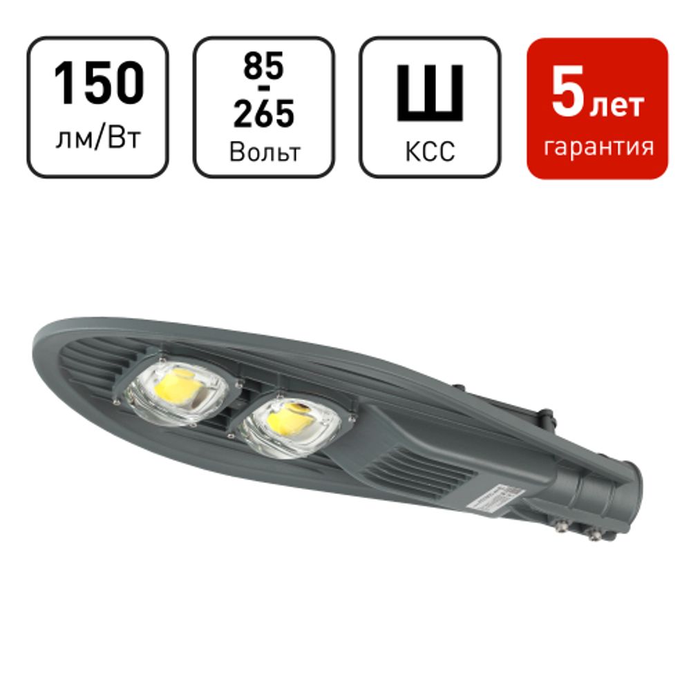 Уличный светильник ЭРА SPP-5-120-5K-W 120Вт 5000К 18000лм IP65 КСС Ш IC-COB 48-60мм | Уличные консольные светильники