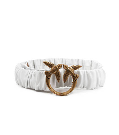 Кожаный ремень LOVE RUFFLE H4 Pinko - белый(100824 A0F2)