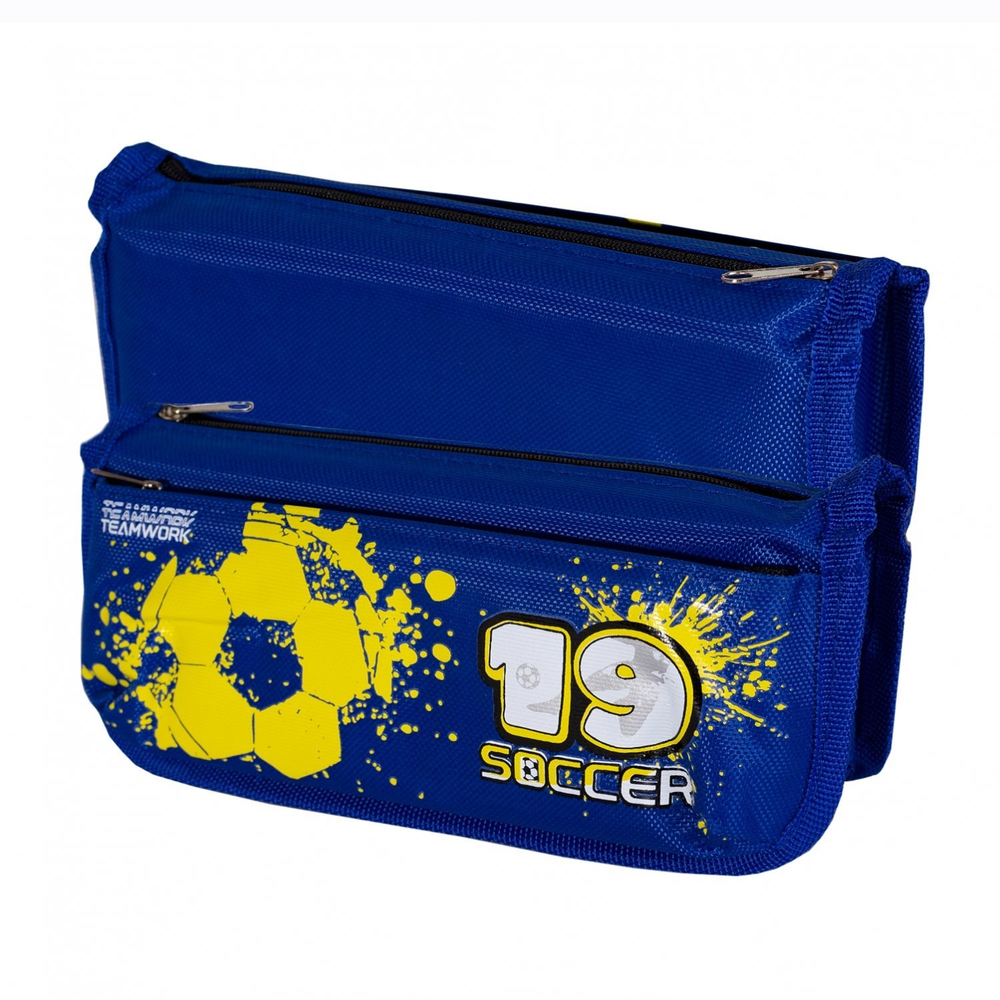 Пенал - косметичка Alingar, ткань, молния, боковой карман, 80 х 200 мм, "Футбол", ассорти