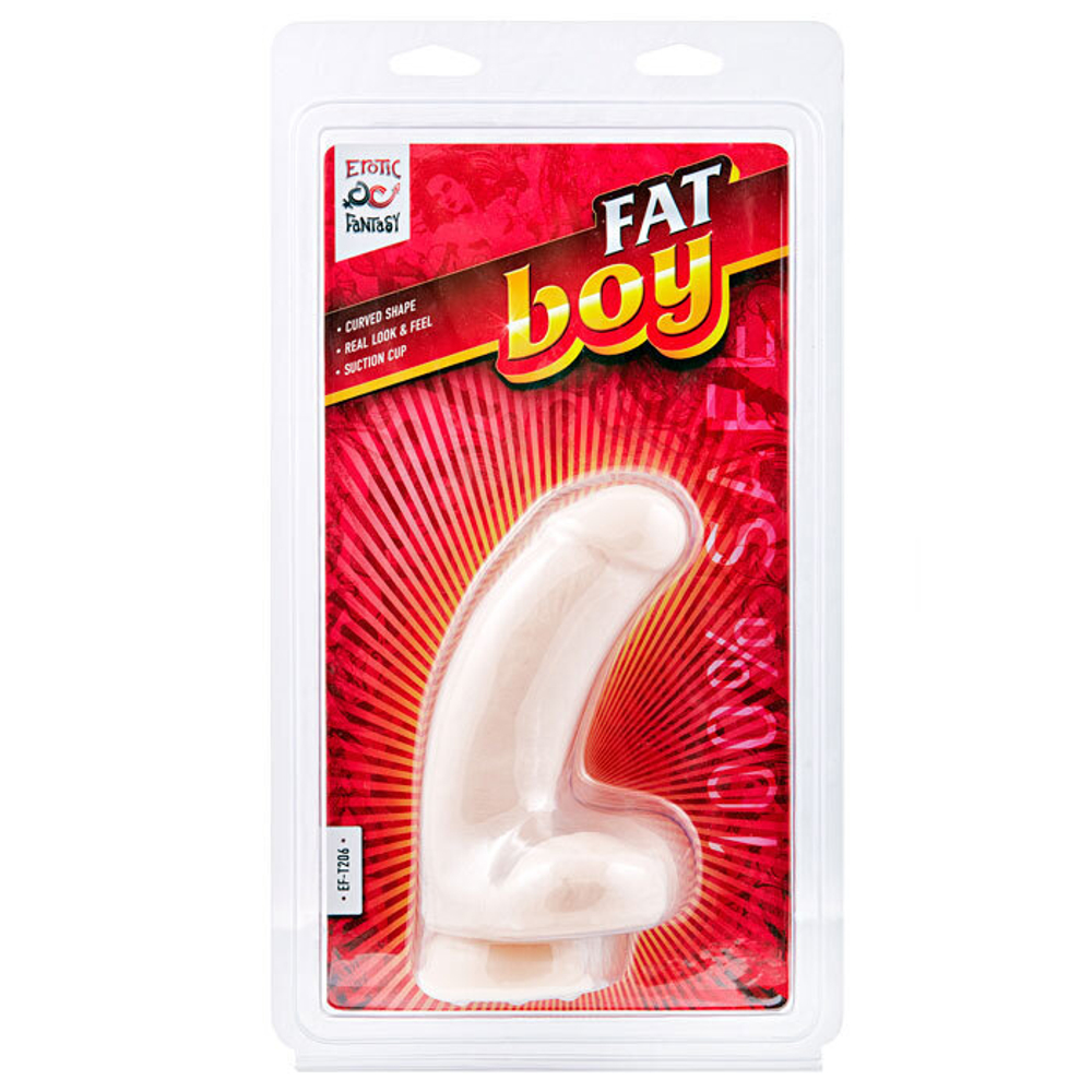 Изогнутый дилдо Fat Boy - 17 см. (Цвет: телесный)