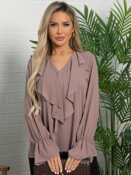 Блуза шифоновая Вэнси (какао) Б15659-8М LT Collection