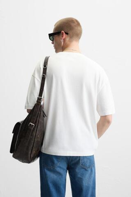 ZARA ФУТБОЛКА I LOVE NEW YORK ® ЖЕЛТОВАТО-БЕЛЫЙ