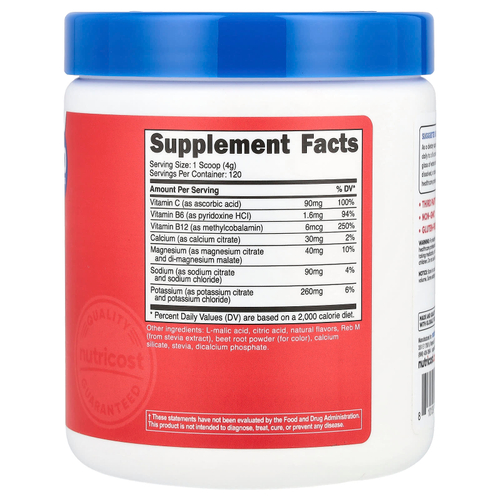 Nutricost, Электролиты, улучшенный комплекс для увлажнения, фруктовый пунш, 468 г (1 фунт)