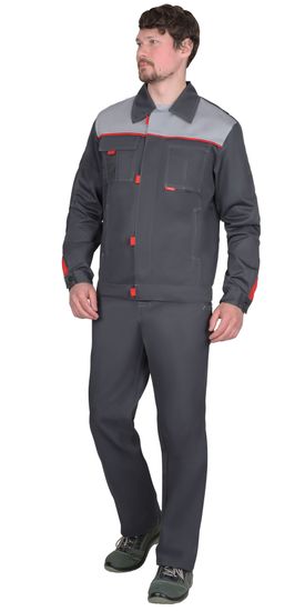 Куртка "Сириус-Фаворит-Росс" (т.серый/серый/красный)