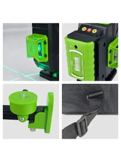 Лазерный уровень VNIISSOK Зеленый 16 лучей с пультом управления/Зеленый луч 360