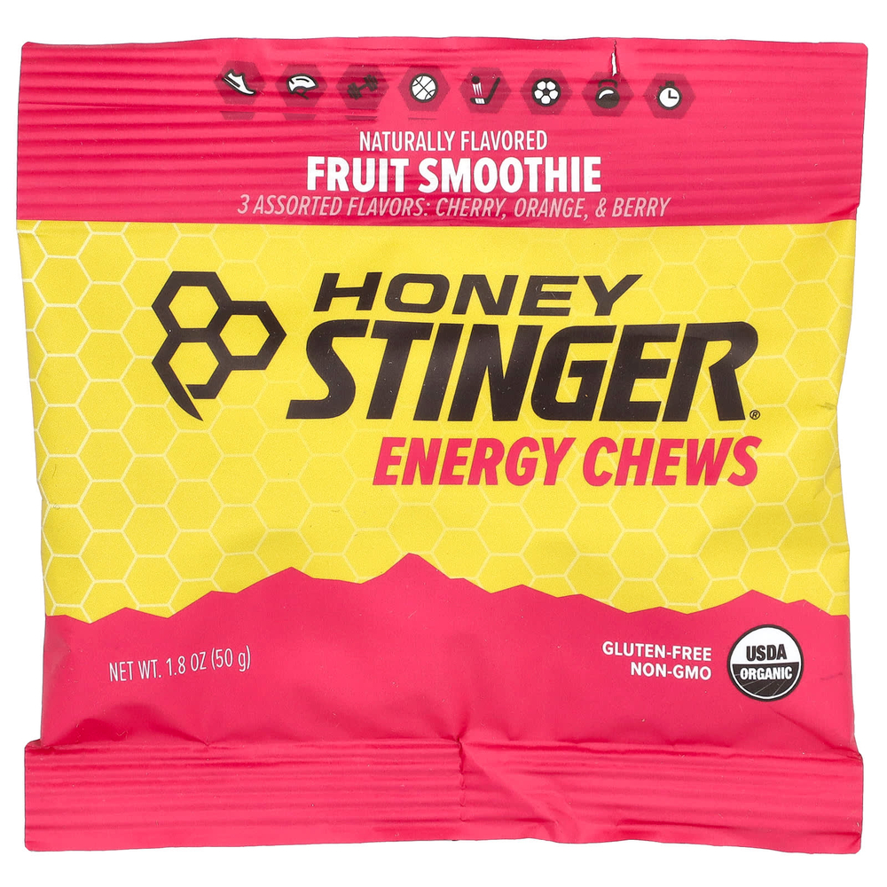 Honey Stinger, Energy Chews, фруктовый смузи, 12 пакетиков по 50 г (1,8 унции)
