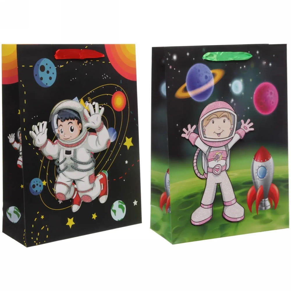 Пакет подарочный «Космонавт»42х30х12 см, микс