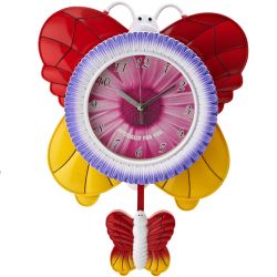 Часы настенные (с маятником) "Бабочка" 30*7*41см. (3вида) (часы-батарейка 1"АА" в комплект не входит