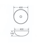 Раковина накладная круглая 400x400x145 мм SPIN40 23595 мрамор чёрный