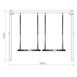 Деревянные качели с двумя качелями гнездо 100 см