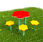 Уличный стол для творчества с сиденьями из экопластика