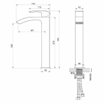 Смеситель для раковины высокий WONZON & WOGHAND FIT WW-88239009-BGM темный графит