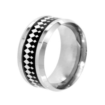 Кольцо стальное (210) "Узор" эмаль