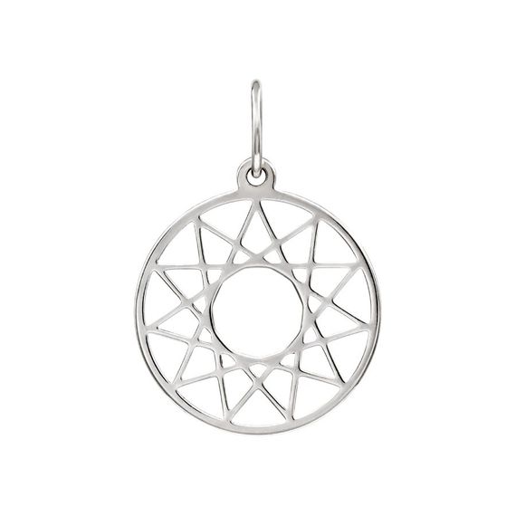 Подвеска Хендекаграмма - кулон из серебра, вид спереди