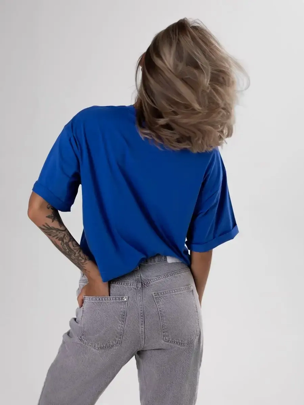 Футболка укороченная оверсайз кроп топ