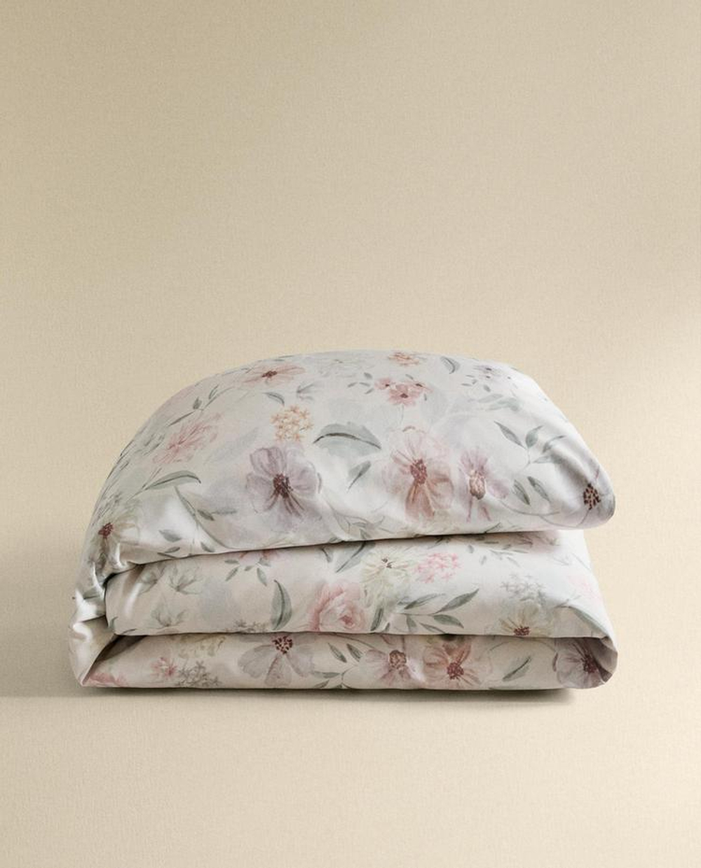 ZARA HOME ПОДОДЕЯЛЬНИК С ПРИНТОМ, ЖЕЛТОВАТО-БЕЛЫЙ