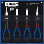 ЗУБР 4 шт, Набор удлиненного губцевого инструмента (22026)