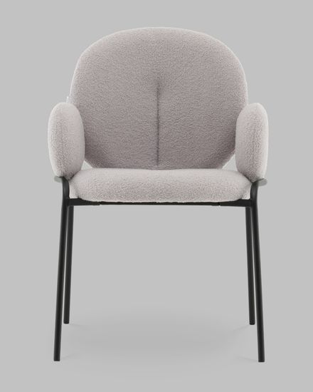 Стул с подлокотниками Molly букле светло-серый