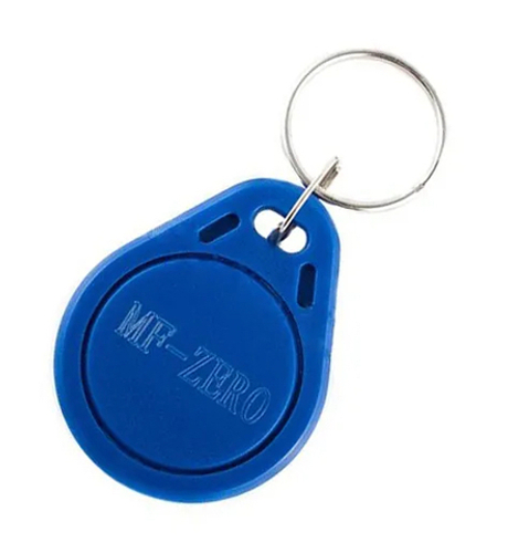 Перезаписываемый RFID брелок-ключ для домофона MIFARE ZERO 1K (UID 4 байт) синий