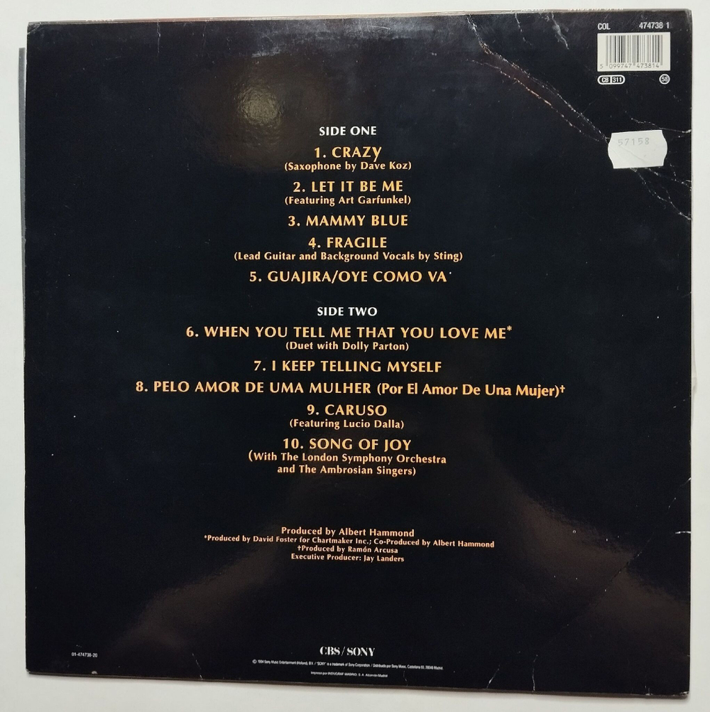 Винтажная виниловая пластинка LP Julio Iglesias Crazy (Spain 1994)