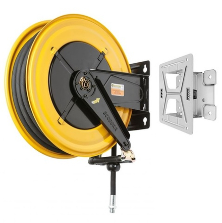 Катушка для раздачи воздуха и воды 100 бар, шланг 25 м, диаметр 1/2", поворотная, ECODORA (Италия)