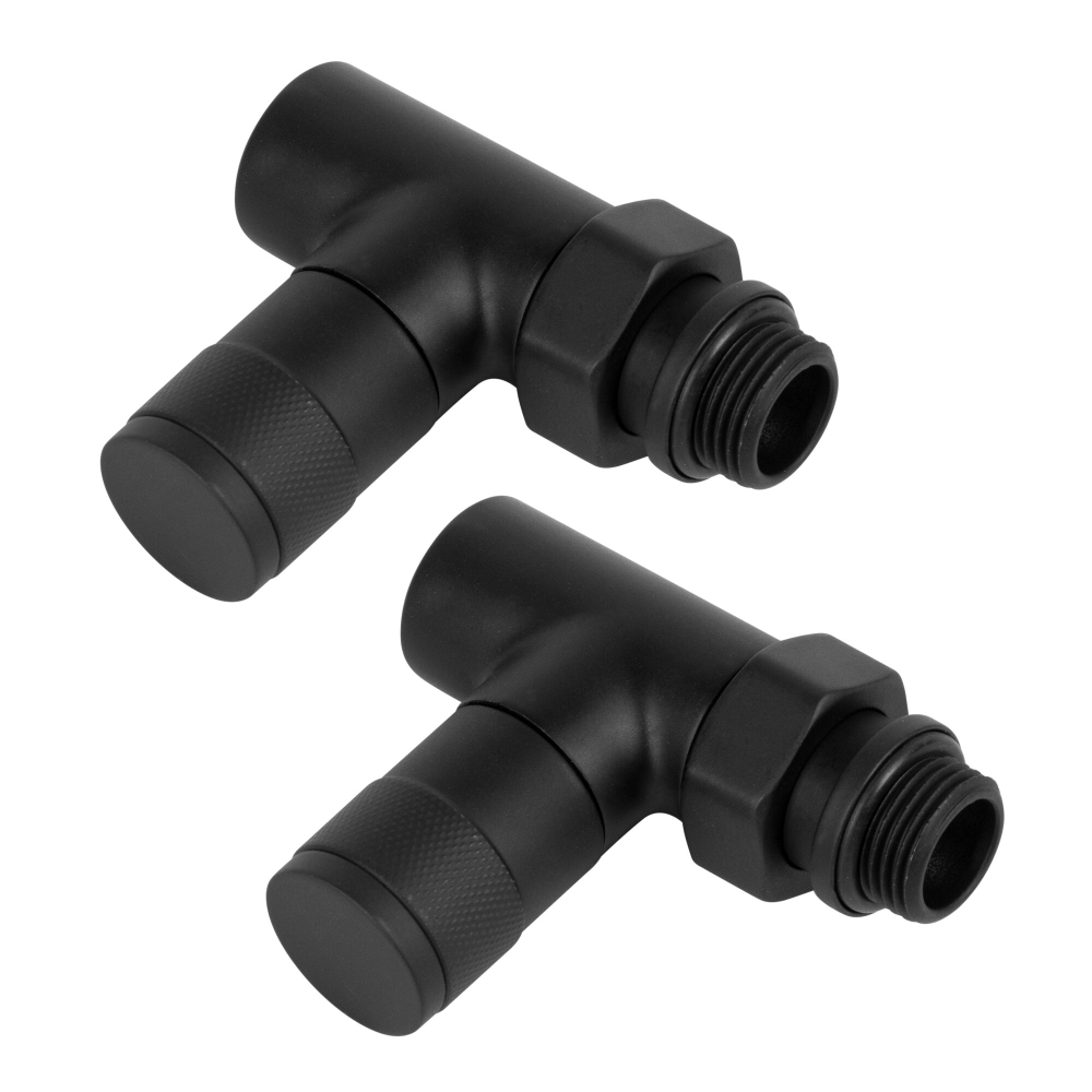 Набор дизайн-вентилей Royal Thermo PIANO, прямой (черный) 1/2quot;