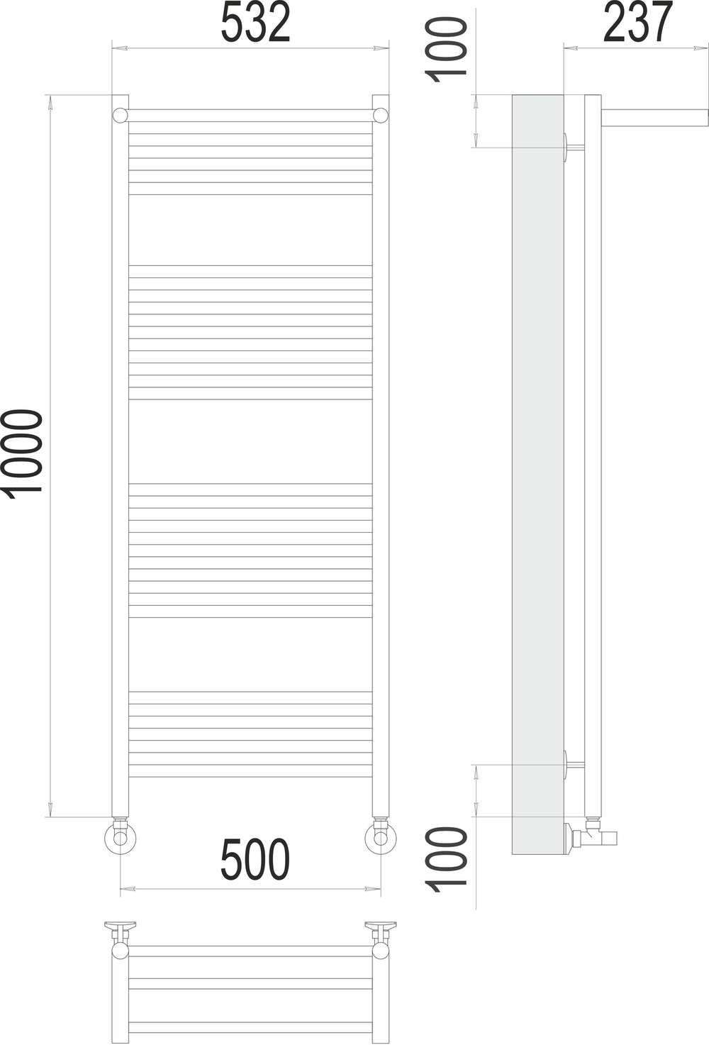 Полотенцесушитель водяной Terminus Аврора с/п П20 500х1000