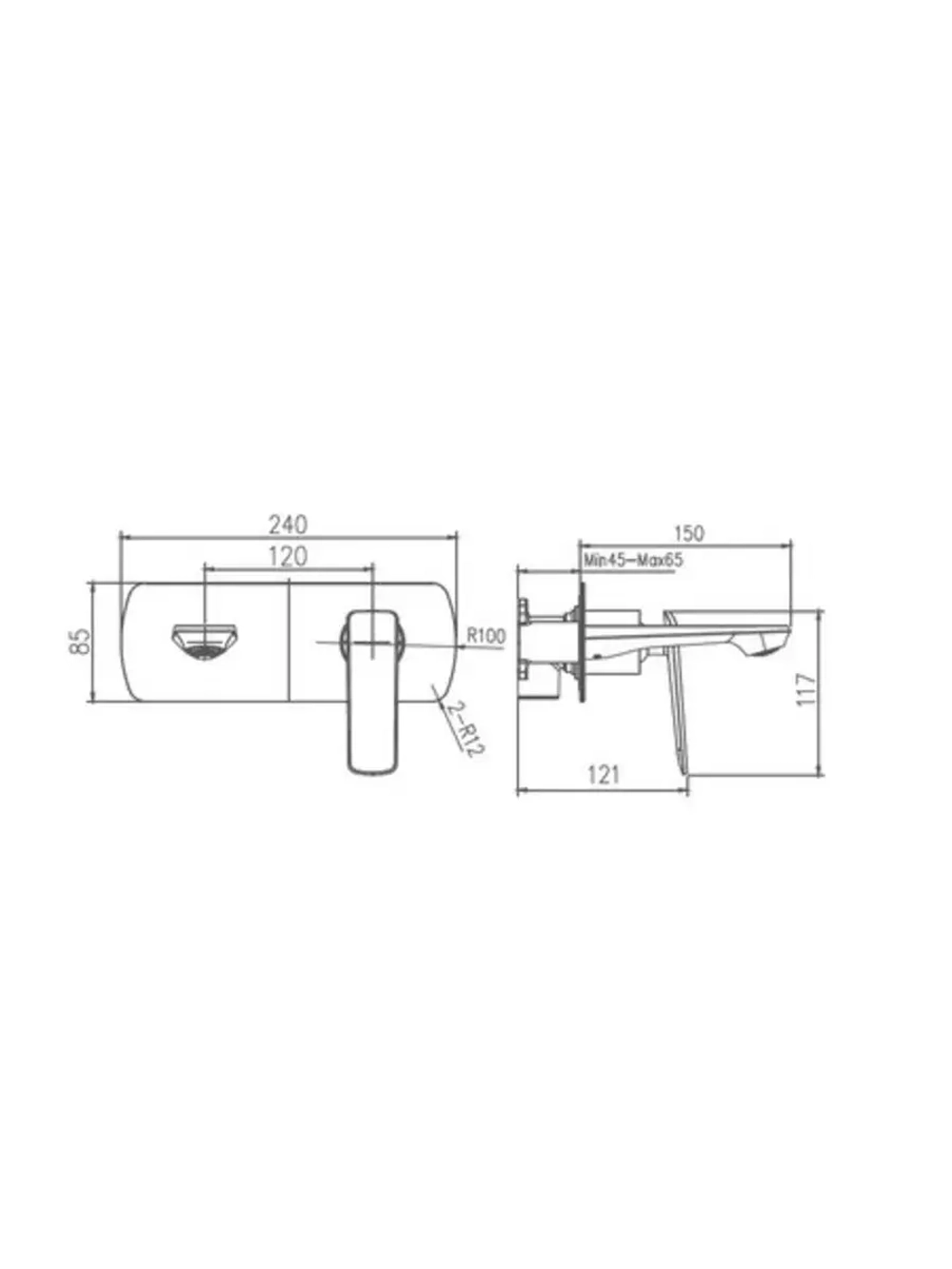Смеситель для раковины скрытого монтажа HAIBA HB80548-7