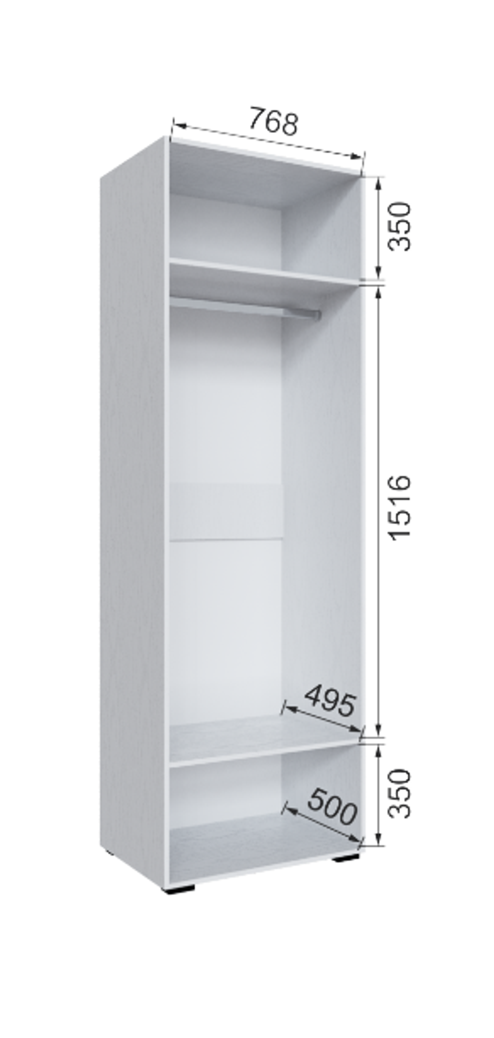 Шкаф без зеркала Бруклин 80Ш