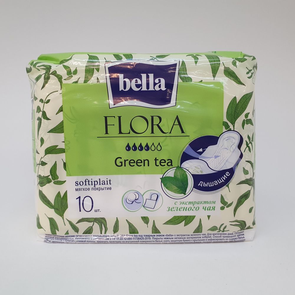 Прокладки Белла Flora Green tea 10шт