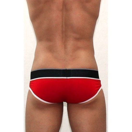 Мужские трусы брифы красные с черным поясом  (модал) Diesel Red