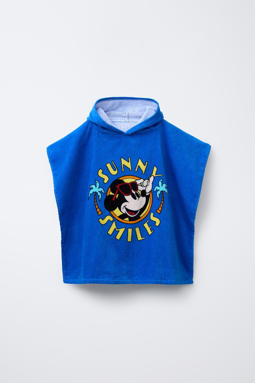 ZARA ПОЛОТЕНЦЕ-ПОНЧО С ПРИНТОМ MICKEY MOUSE © DISNEY, ЯРКО-СИНИЙ