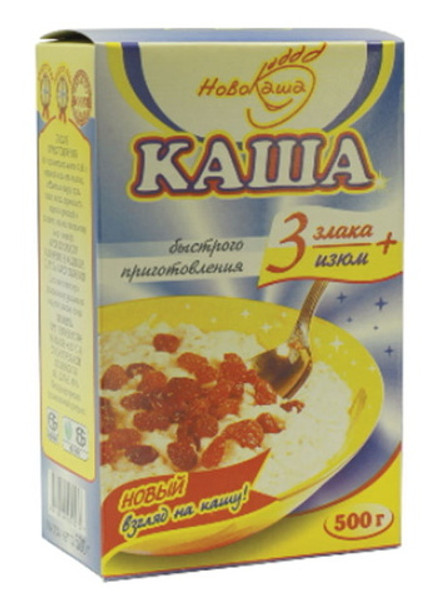 Каша "3 злака+изюм" не требующая варки 500г. Гомельхлебпродукт