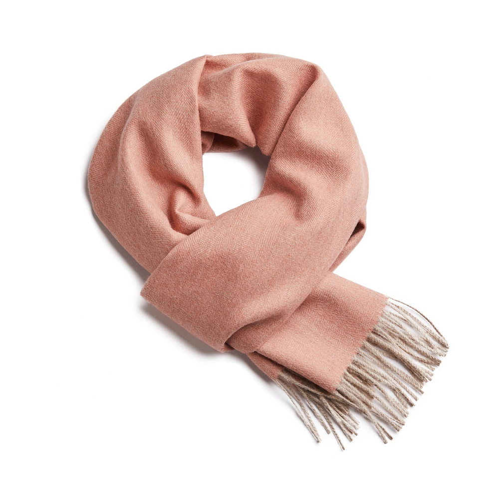 Шарф 30х200 Alpaka Fishbone NuDe Pink-Beige