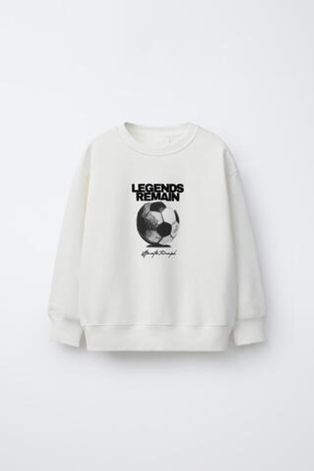 ZARA ТОЛСТОВКА С ПРИНТОМ, ЭКРЮ