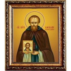 Василий Декаполит преподобный. Икона на холсте.