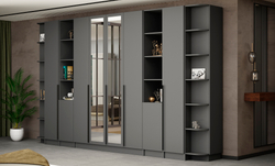 Шкаф Мадрид торцевой (0,35) с 3 ящ. графит серый