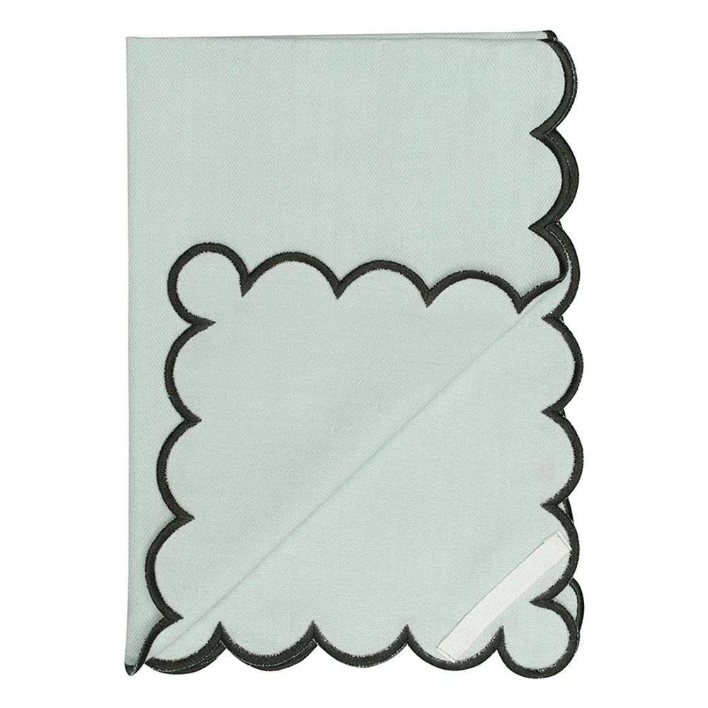 Набор кухонных полотенец с контрастным кантом зеленого цвета из коллекции Trendy Ruffles, 50х70 см