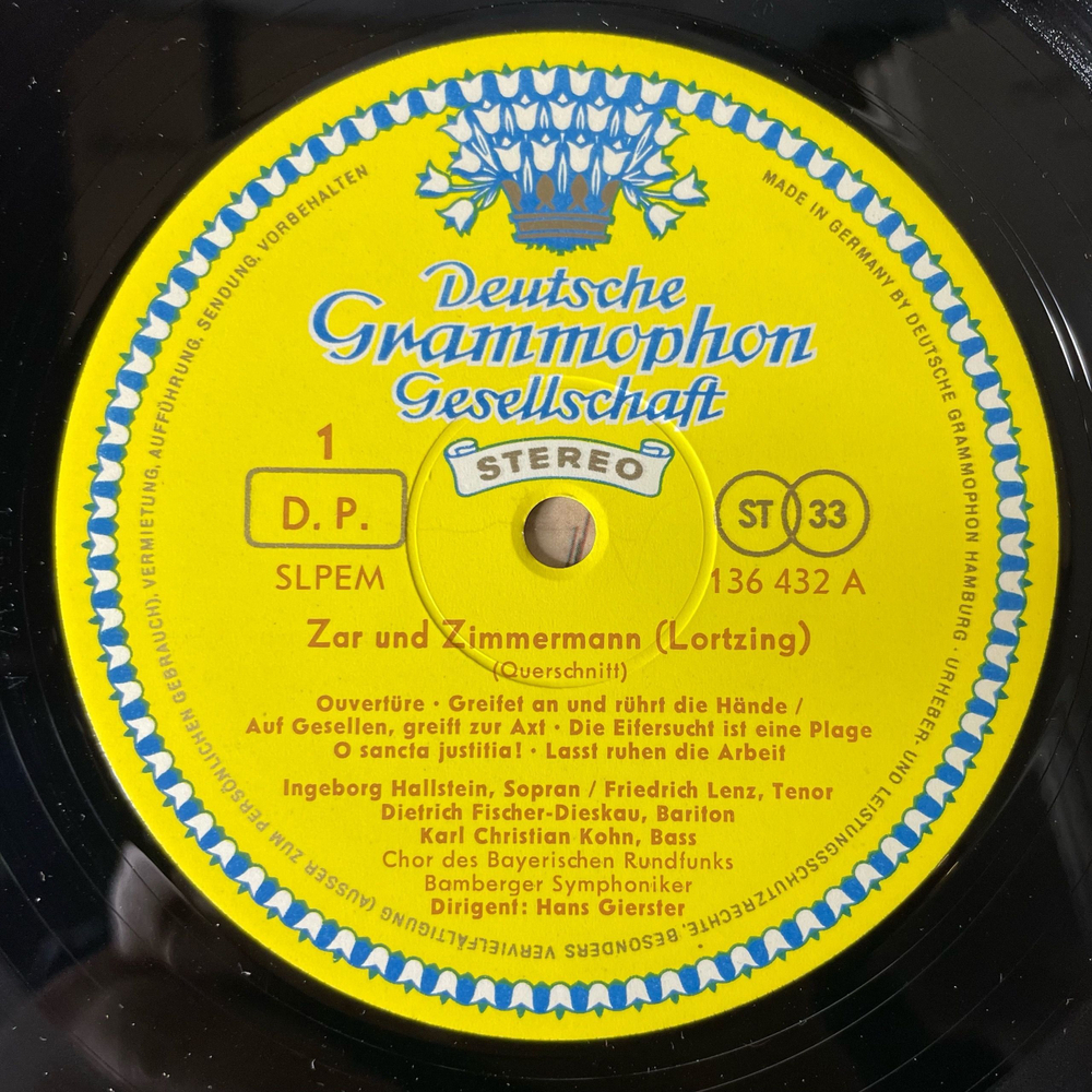 Винтажная виниловая пластинка LP Albert Lortzing , Zar Und Zimmermann Опера Царь и Плотник (Германия 1967)