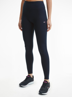 Leginsy Tommy Hilfiger RW Split Graphic Legging - Бирюзовый