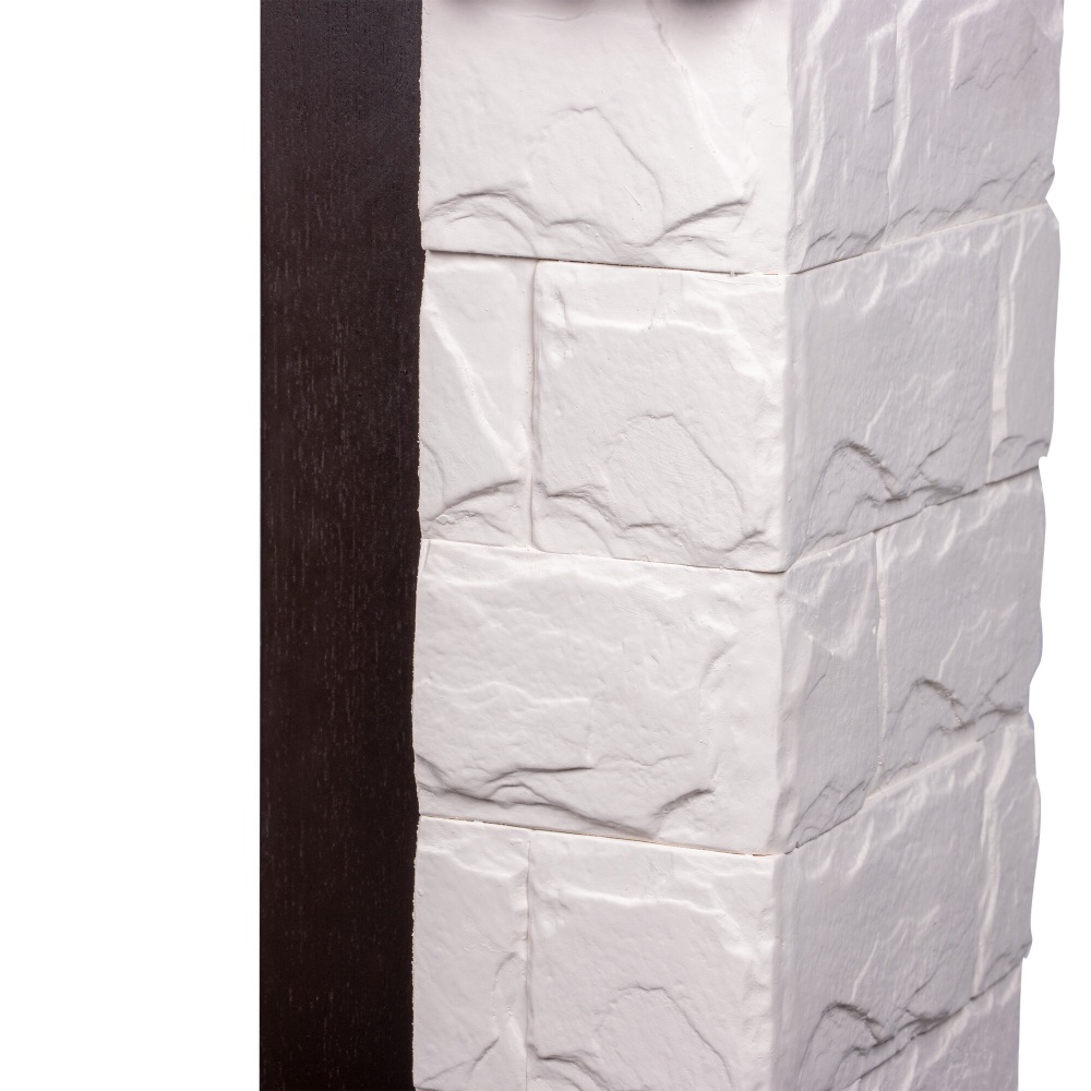 Портал Firelight Forte Classic камень белый, шпон темный дуб