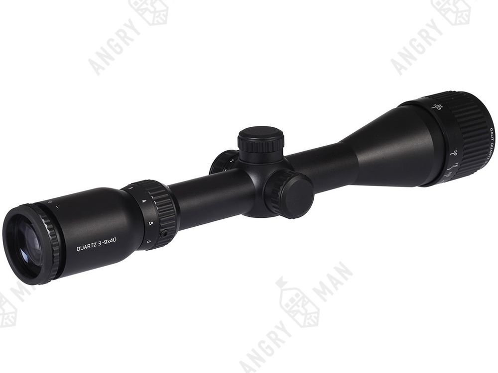 Прицел Quartz 3-9x40, AO, сетка 2 (Mil-Dot), подсветка красная, 25.4мм, 1/4 МОА, 452г, Gaut