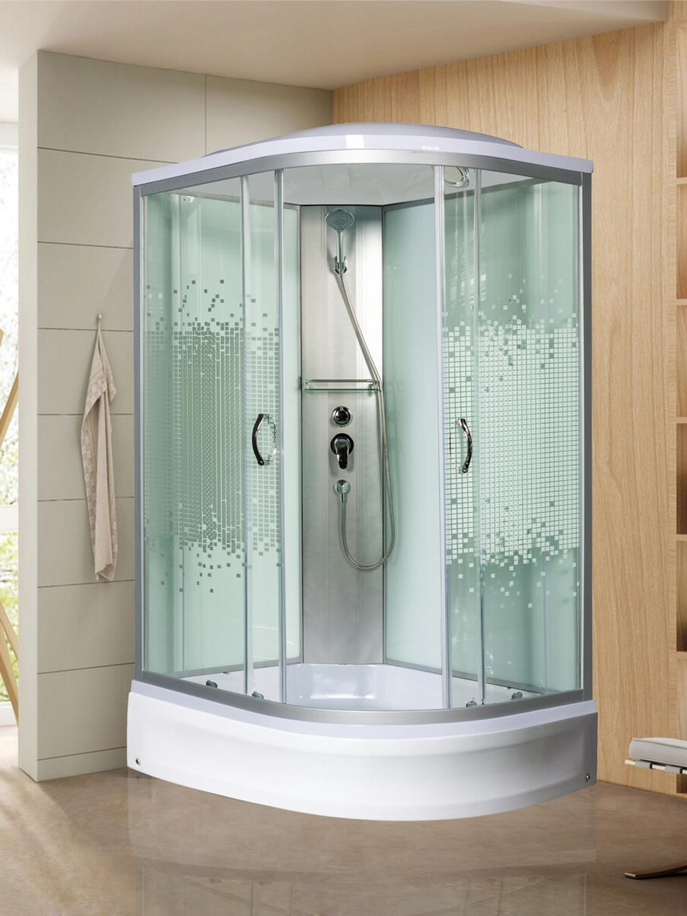 Душевая кабира  МОНОМАХ 10000005825 120/80/24 МЗ L, 1200х800х2100, асимметричная