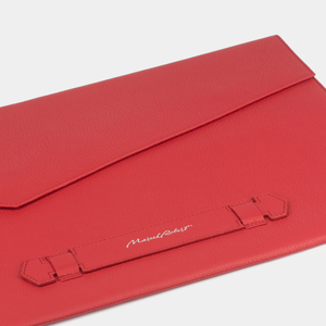Чехол для докуметов и техники Maccase 17' из кожи теленка, красного цвета